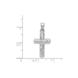 Sterling Silver Crucifix Cross Pendant, High Polish Latin Style Christian Charm