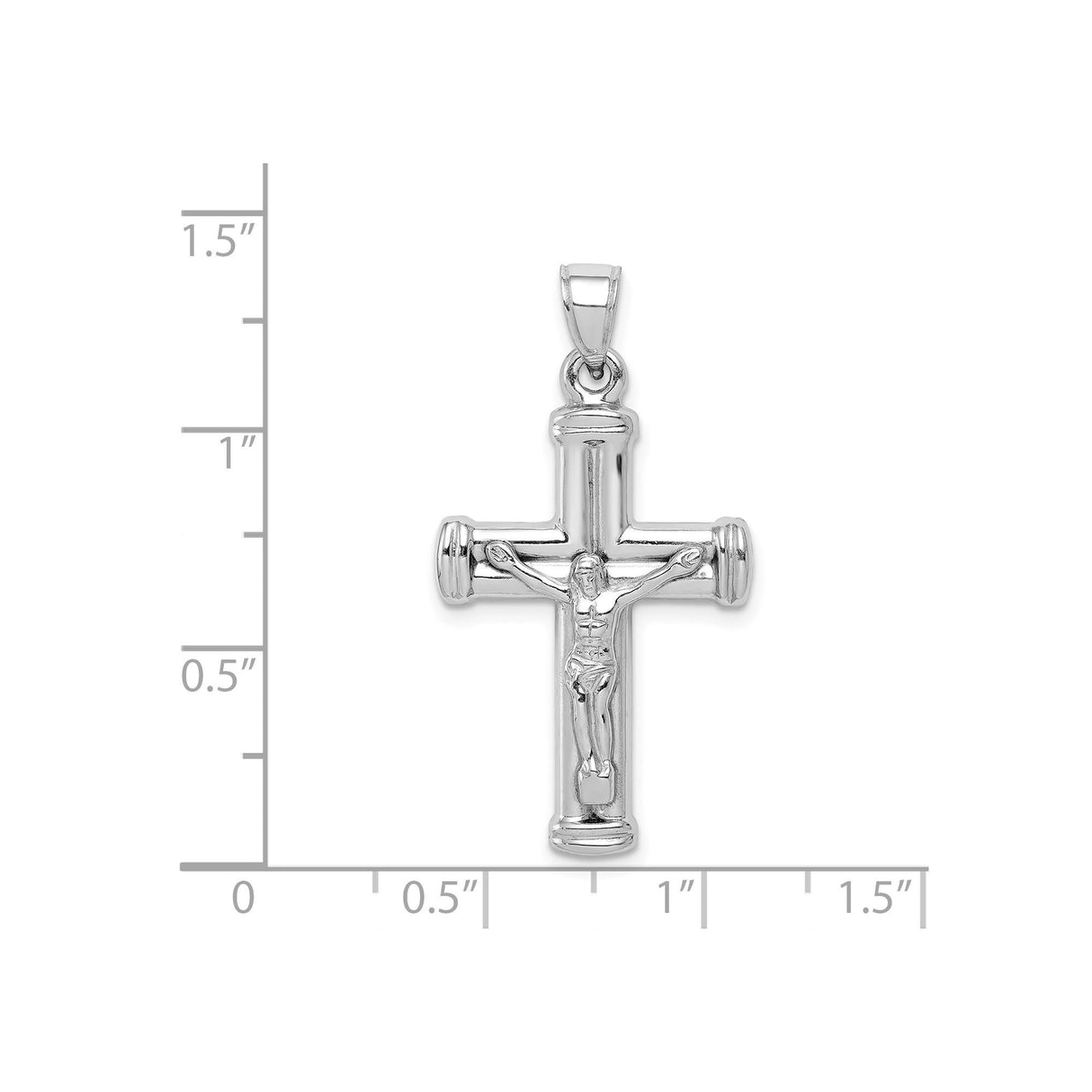 Sterling Silver Crucifix Cross Pendant with Jesus and Sacred Latin Design