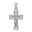 Sterling Silver Crucifix Cross Pendant with Latin Cross Design and Mirror Polish Finish