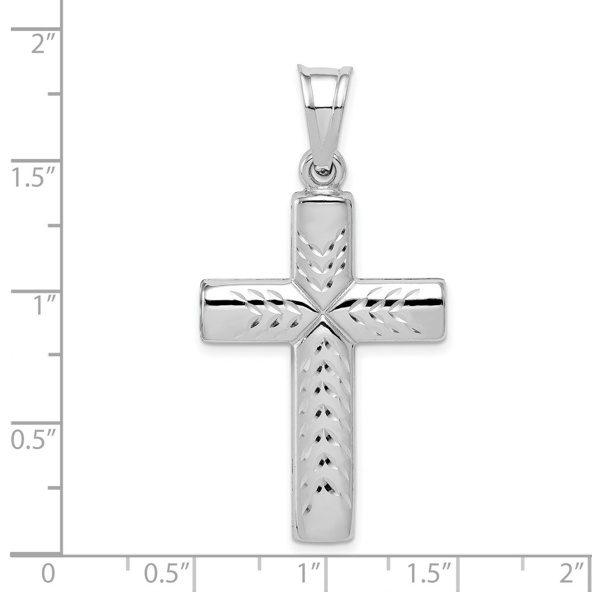 Diamond -Cut Cross Charm Pendant in Real 925 Sterling Silver