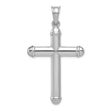 Diamond -Cut Reversible Cross Charm Pendant in Real 925 Sterling Silver