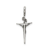 Sterling Silver Crucifix Cross Pendant with INRI Design, Polished Finish, Spiritual Jewelry