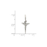 Sterling Silver Crucifix Cross Pendant with INRI Design, Polished Finish, Spiritual Jewelry