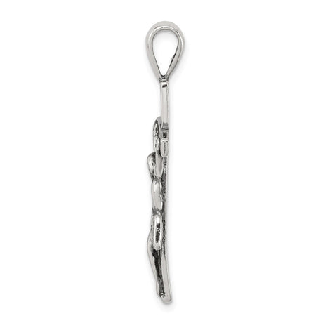 Sterling Silver Crucifix Pendant Featuring Jesus on the Cross, Christian Religious Design