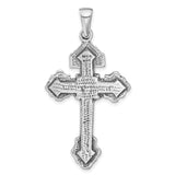 Sterling Silver Crucifix Cross Pendant with INRI and Byzantine Detailing