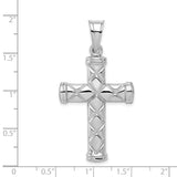 Hollow Latin Cross Charm Pendant in Real 925 Sterling Silver