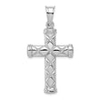 Hollow Latin Cross Charm Pendant in Real 925 Sterling Silver