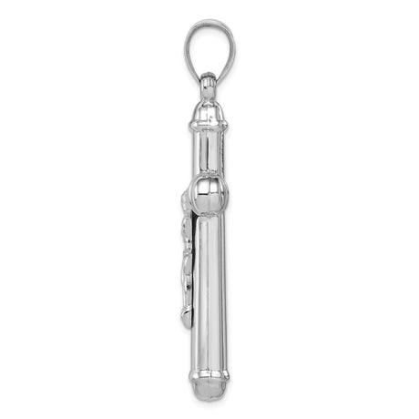 Sterling Silver Crucifix Pendant with Figure of Christ and Cylinder Arms, Reversible Christian Jewelry