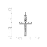 Sterling Silver Crucifix Cross Pendant with Raised INRI Jesus Figure, Religious Jewelry