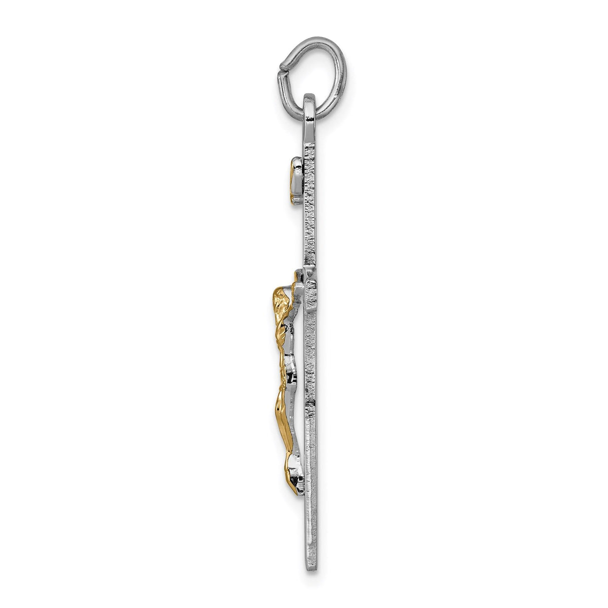 Sterling Silver Crucifix Cross Pendant with INRI Detail and Christ Figure