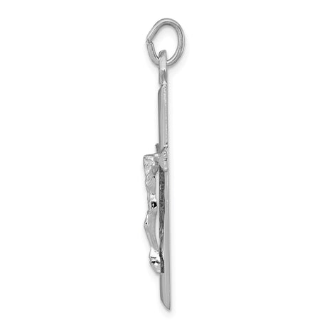 Sterling Silver Crucifix Cross Pendant with Realistic Christ Figure, Unisex Religious Jewelry