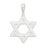 Sterling Silver Star of David Pendant, Openwork Six-Pointed Jewish Symbol Charm
