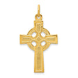 Celtic Iona High Cross in Textured Gold-Plated Sterling Silver Charm Pendant in Real 925 Sterling Silver