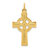Celtic Iona High Cross in Textured Gold-Plated Sterling Silver Charm Pendant in Real 925 Sterling Silver