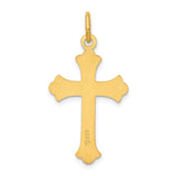 Sterling Silver Cross Pendant with Brushed Finish and Scroll Detailing for Men and Women