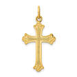 Sterling Silver Cross Pendant with Brushed Finish and Scroll Detailing for Men and Women