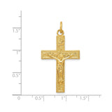 Sterling Silver Crucifix Cross Pendant with Jesus and Leaf Design for Men and Women