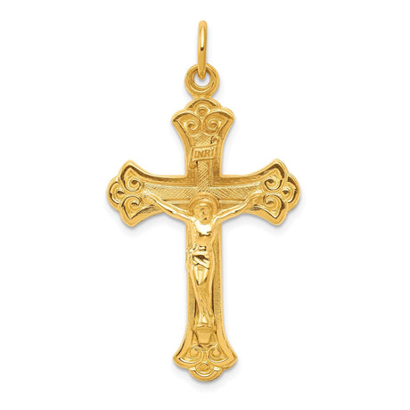 Sterling Silver Crucifix Cross Pendant with INRI and Jesus Figure Religious Charm