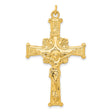 INRI Crucifix 49mm in 24K Gold and 925 Sterling Silver Charm Pendant in Real 925 Sterling Silver