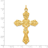 Sterling Silver Crucifix Cross Pendant with INRI Tag and Scrollwork Detail