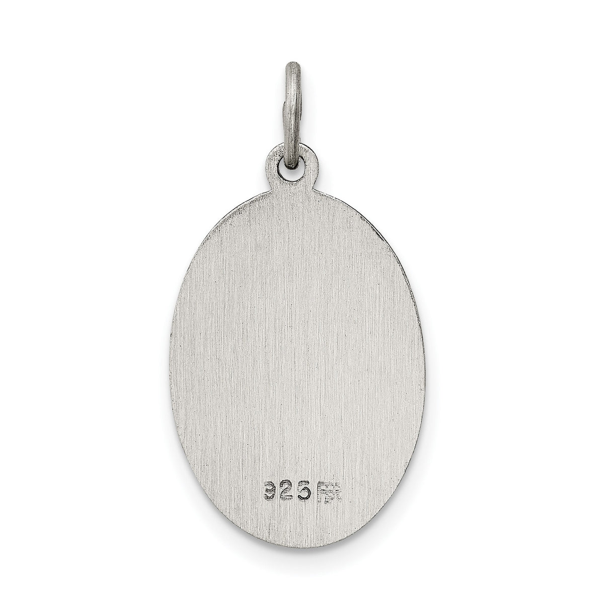 Sterling Silver Sacred Heart of Jesus Oval Medal with Have Mercy on Us Text