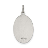Sterling Silver Sacred Heart of Jesus Oval Medal with Have Mercy on Us Text