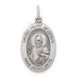 Sterling Silver Sacred Heart of Jesus Oval Medal with Have Mercy on Us Text