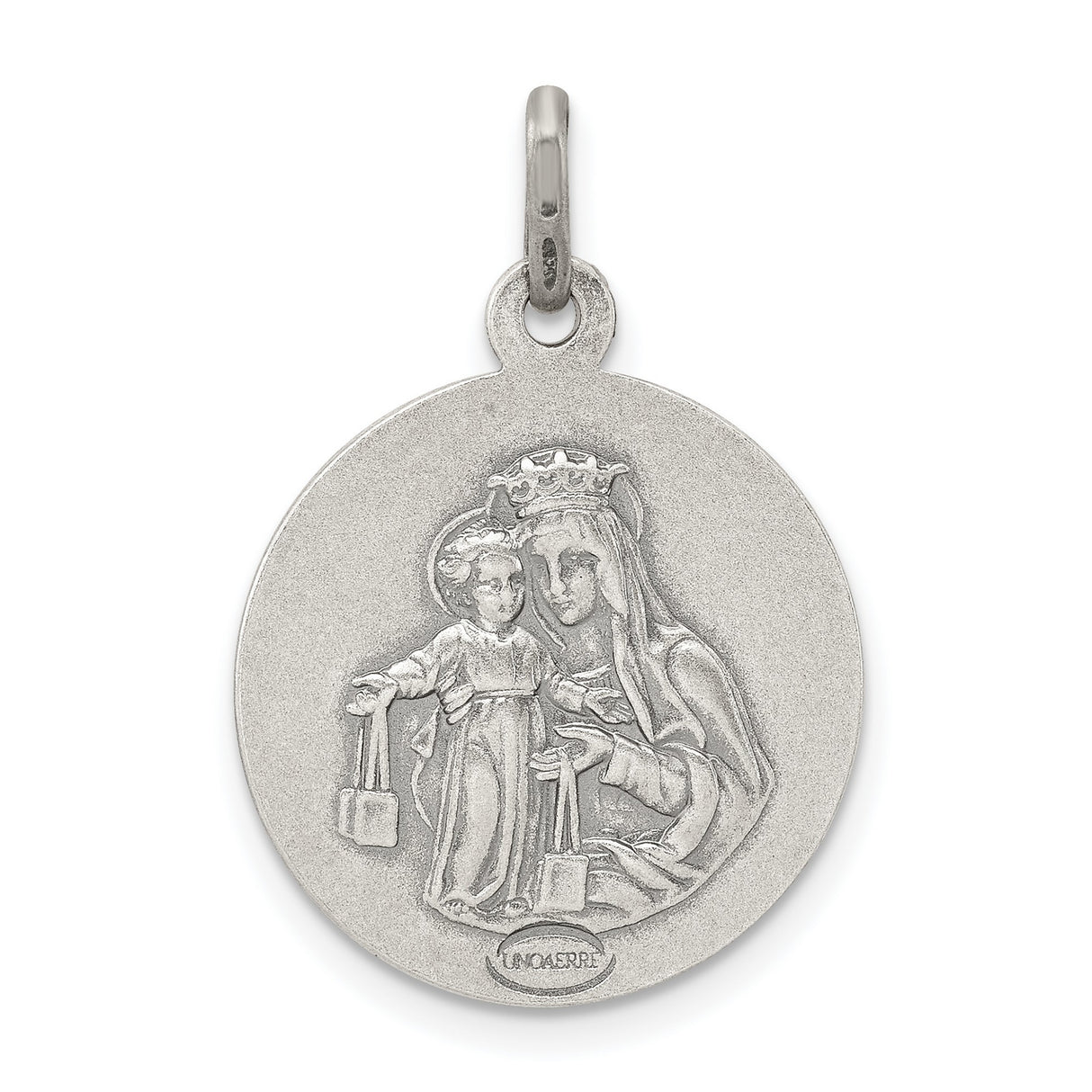 Sterling Silver Sacred Heart of Jesus Pendant with Radiant Heart Symbol for Men or Women