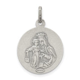 Sterling Silver Sacred Heart of Jesus Pendant with Radiant Heart Symbol for Men or Women