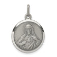 Sterling Silver Sacred Heart of Jesus Pendant with Radiant Heart Symbol for Men or Women