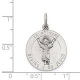 Sterling Silver Pendant, Divino Niño Jesus Catholic Medal with Yo Reinare Engraving