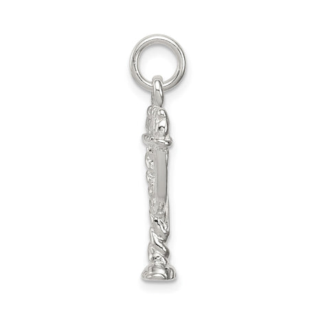 Sterling Silver Menorah Pendant with Seven-Branched Candelabrum Design, Jewish Faith Symbol