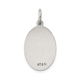 Sterling Silver Infant of Prague Oval Medal Pendant, Catholic Religious Charm