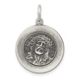 Sterling Silver Raised Jesus Christ Pendant with Crown of Thorns and Radiant Halo