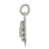 Sterling Silver Jesus Christ Pendant with Crown of Thorns, Christian Medal for Men