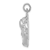 Sterling Silver Jesus Face Pendant with Crown of Thorns on Cross Background