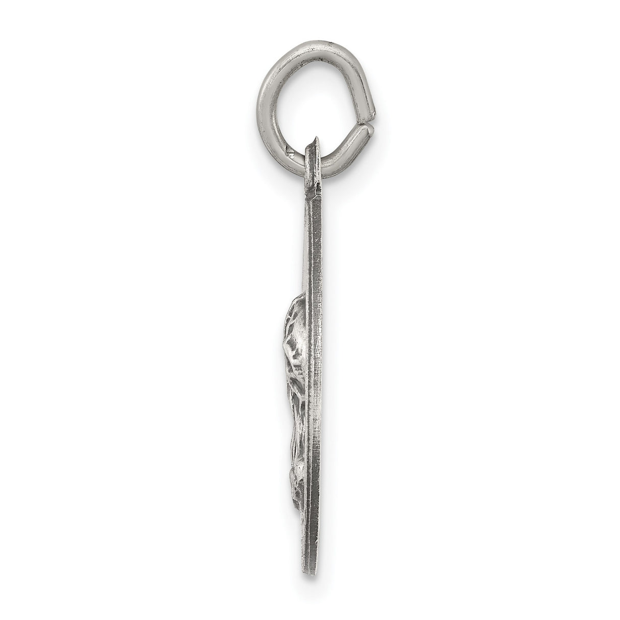 Sterling Silver Jesus Mercy Pendant with Crown of Thorns and Radiant Lines