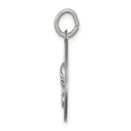 Sterling Silver Jesus Mercy Pendant with Crown of Thorns and Radiant Lines