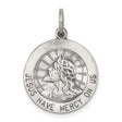Sterling Silver Jesus Mercy Pendant with Crown of Thorns and Radiant Lines