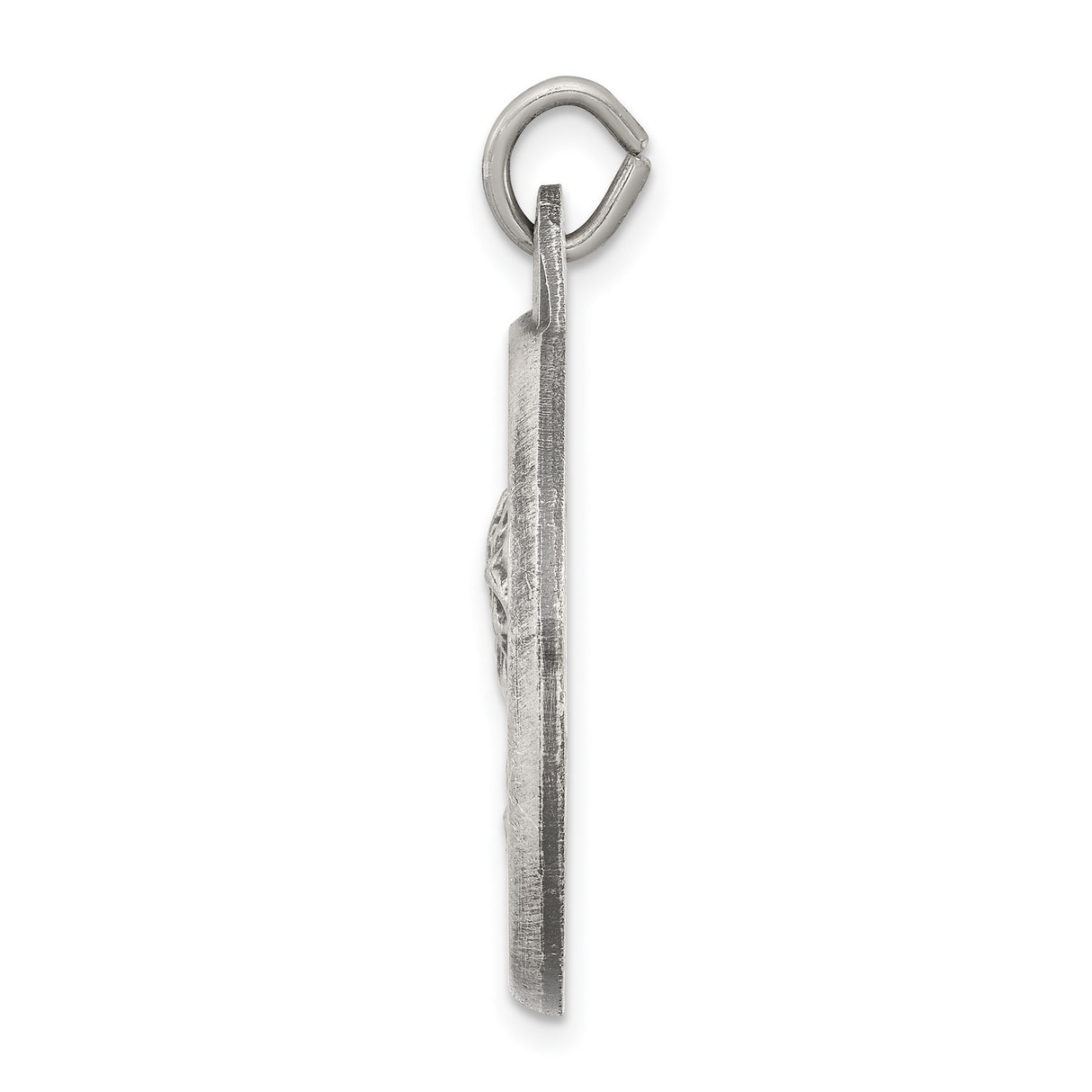 Sterling Silver Jesus Christ Pendant with Crown of Thorns and Radiant Background