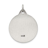 Sterling Silver Jesus Christ Pendant with Crown of Thorns and Radiant Background