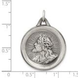 Sterling Silver Jesus Christ Pendant with Crown of Thorns and Radiant Background