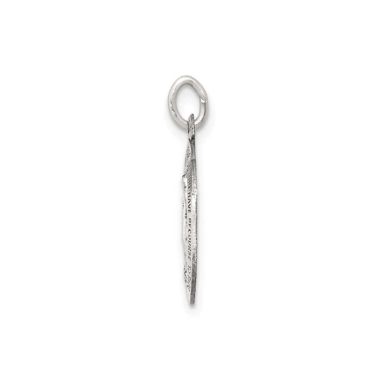 Sterling Silver Miraculous Medal Pendant, Virgin Mary with O Mary Inscription, Catholic Devotional Charm