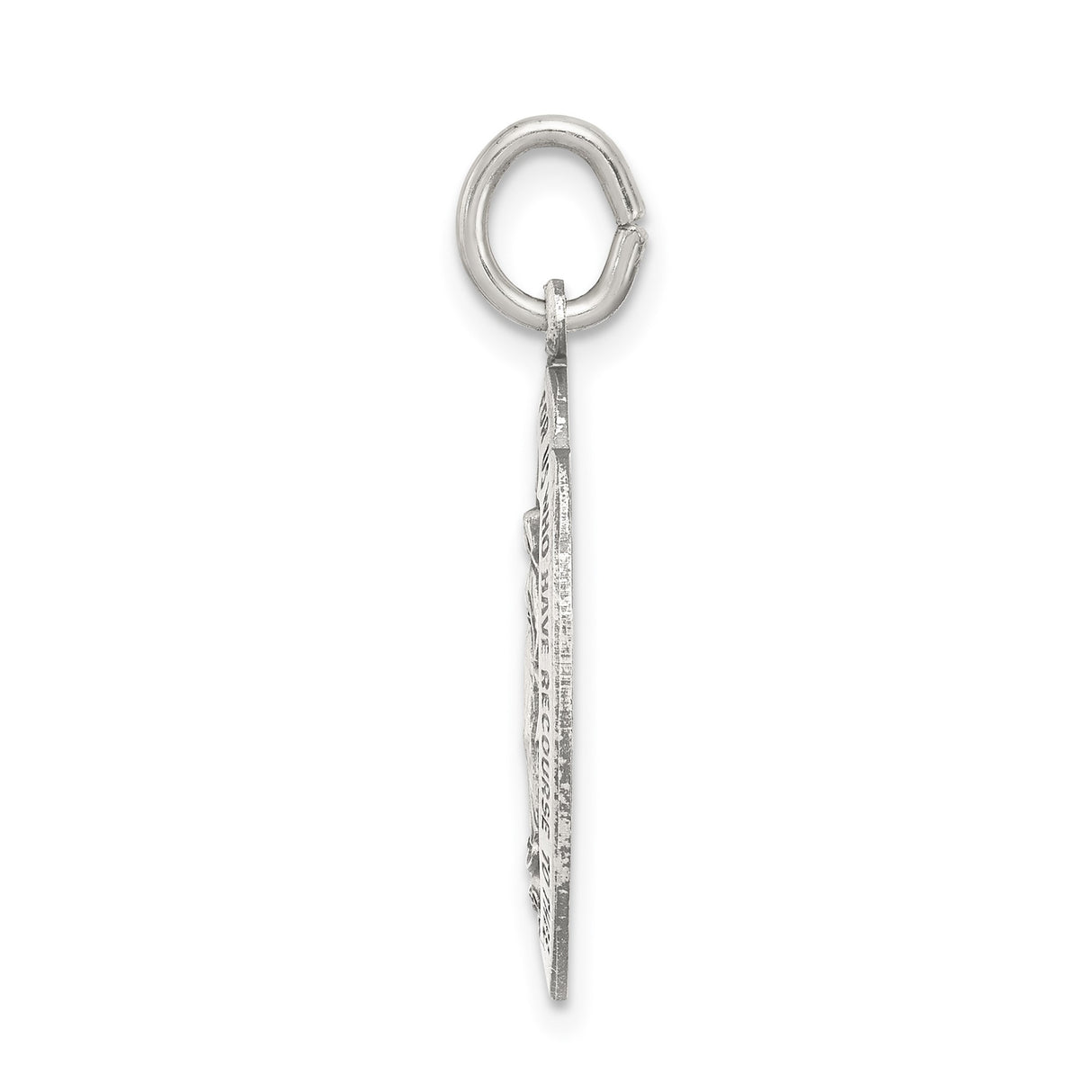 Sterling Silver Miraculous Medal Pendant Featuring Virgin Mary and O Mary Conceived Inscription
