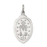 Sterling Silver Miraculous Medal Pendant Featuring Virgin Mary and 1830 Inscription
