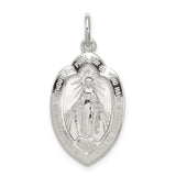 Sterling Silver Miraculous Medal Pendant Featuring Virgin Mary and 1830 Inscription