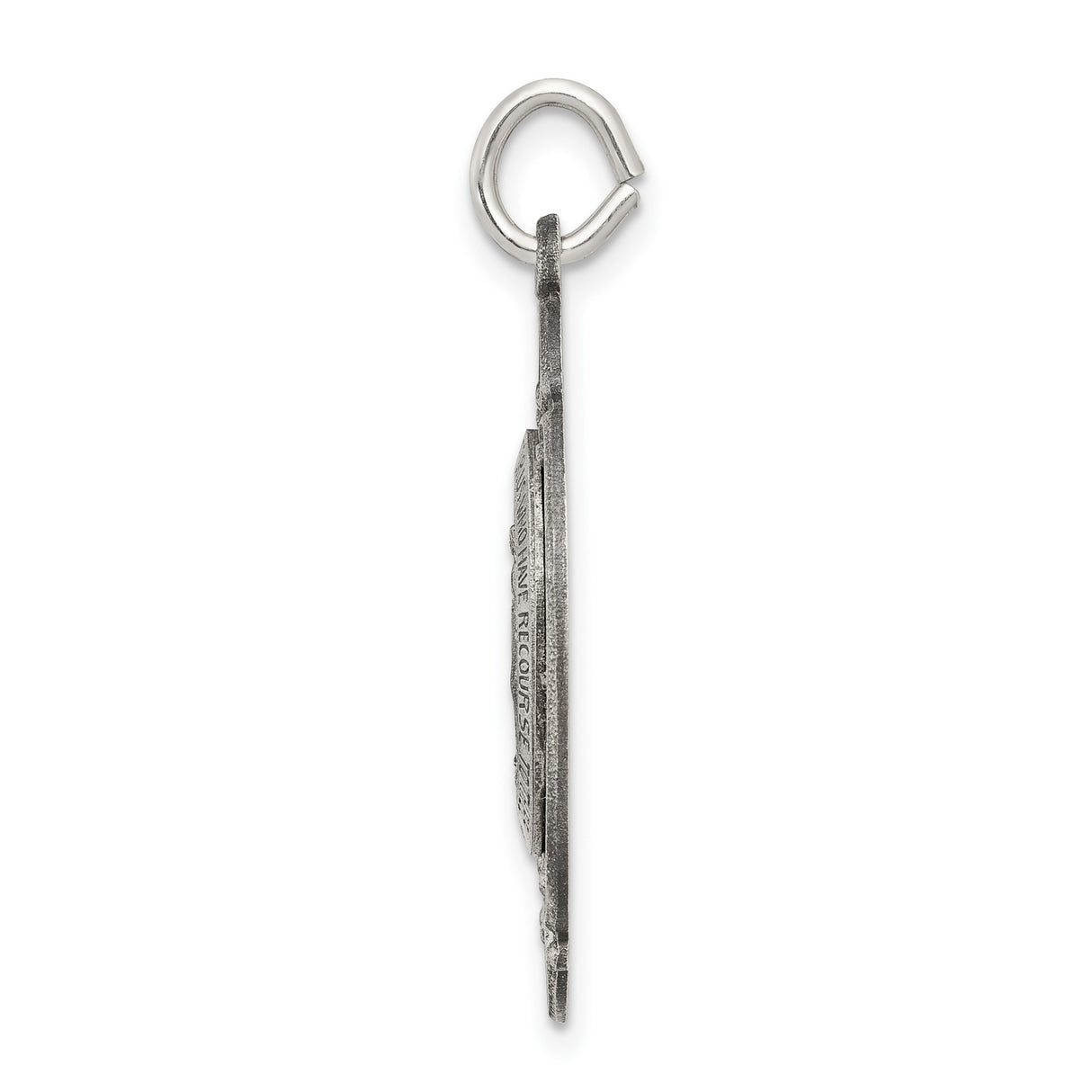 Sterling Silver Miraculous Medal Pendant Featuring Virgin Mary and Openwork Design