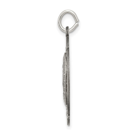 Sterling Silver Miraculous Medal Pendant Featuring Virgin Mary and Openwork Design
