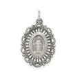 Sterling Silver Miraculous Medal Pendant with Virgin Mary and O Mary Conceived Inscription