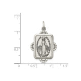 Sterling Silver Miraculous Medal Pendant Featuring Virgin Mary and 1830 Inscription